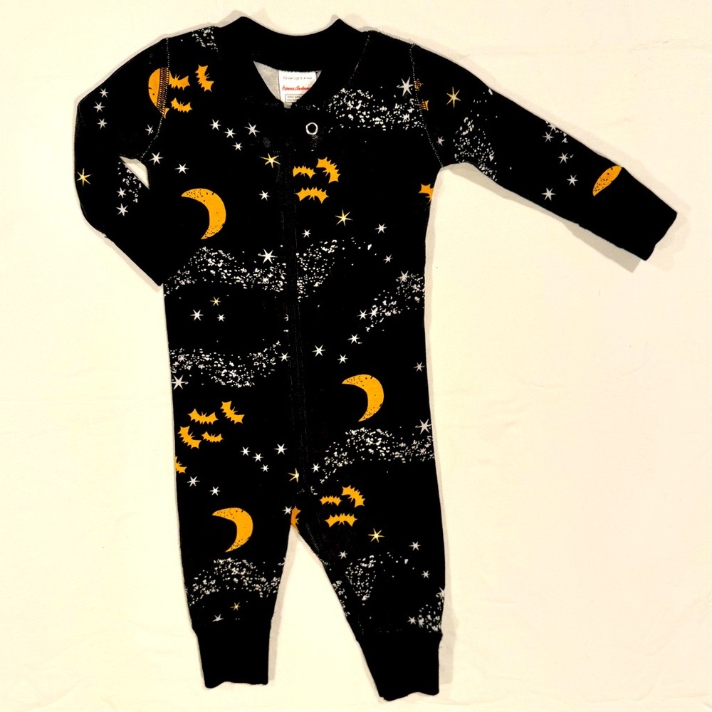 Hanna Andersson Zip Sleeper Boys 3-6M 60 cm Girls Halloween Midnight Stars Bats